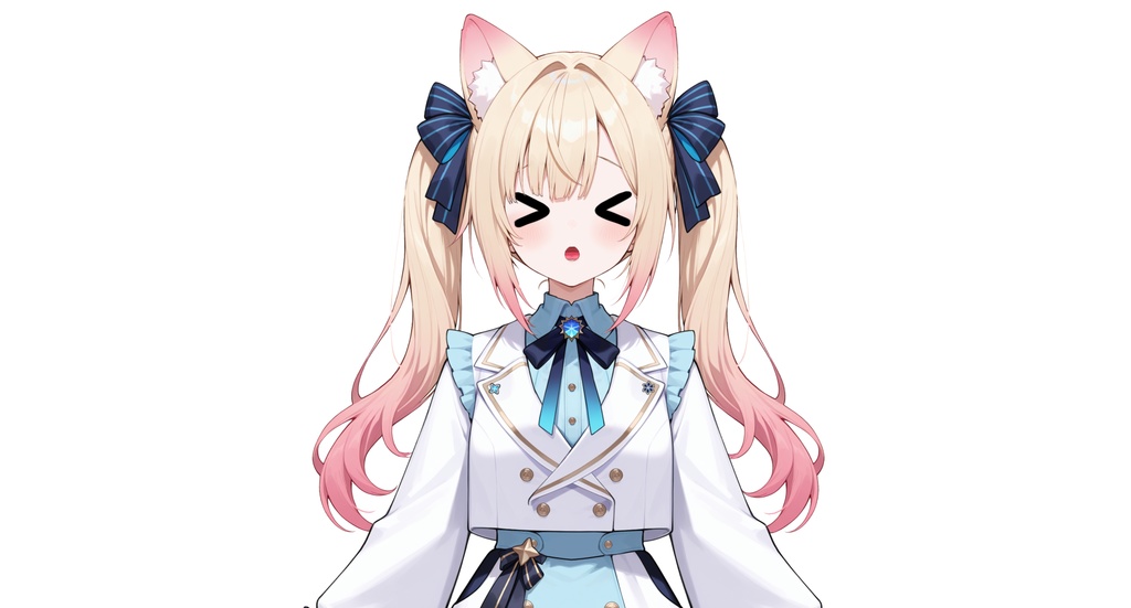 【live2dモデル】猫耳ツインテール少女・髪型変更&ちび化対応・多表情モデル | Cat-eared Twin-tail Girl・Hairstyle Change & Chibi Mode・Multi Expressions【VTS対応】