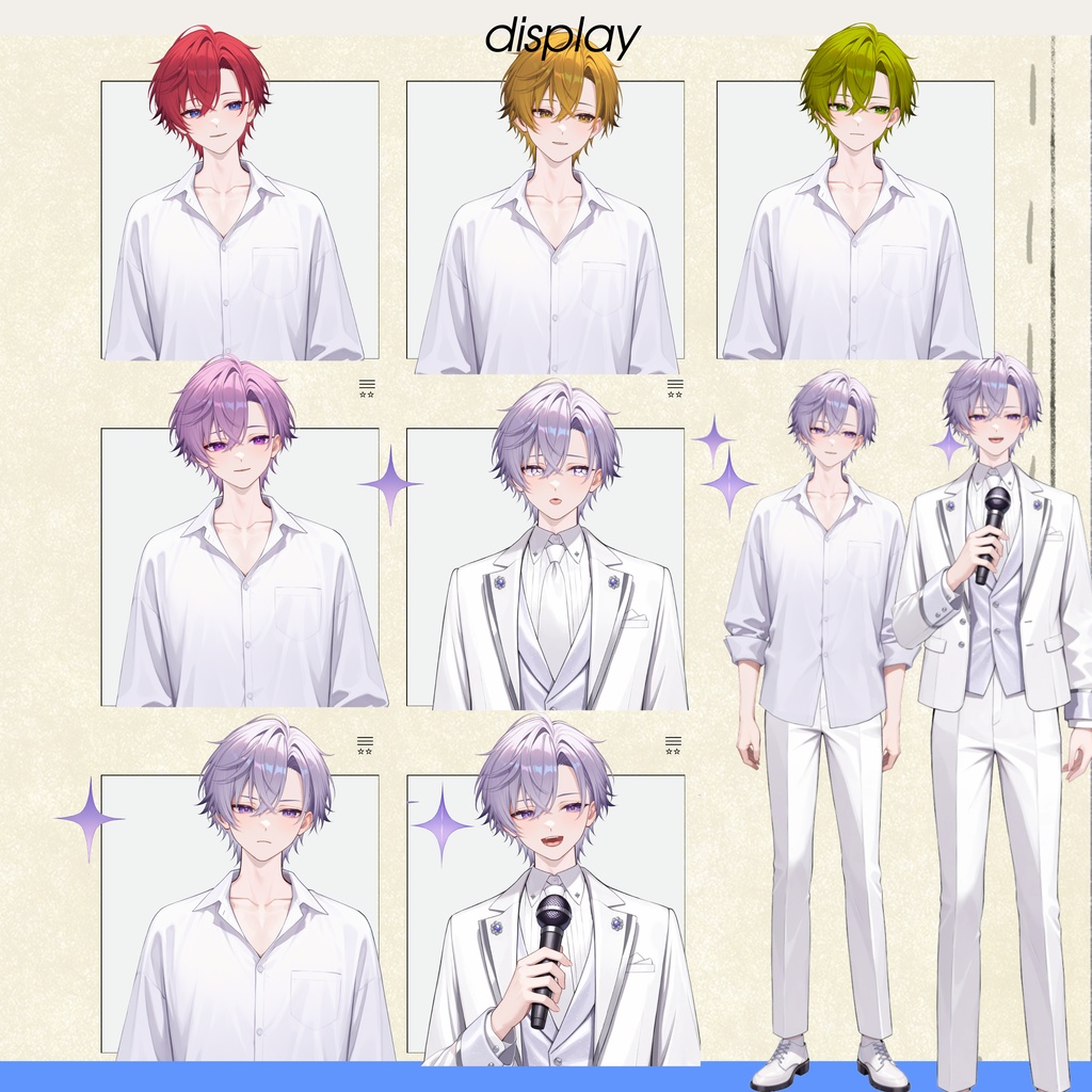 【live2dモデル】アイドル系少年・髪色瞳色変更&衣装切替可・多表情対応 | Idol-type Boy・Changeable Hair/Eye Color & Outfit・Multi Expressions【VTS対応】