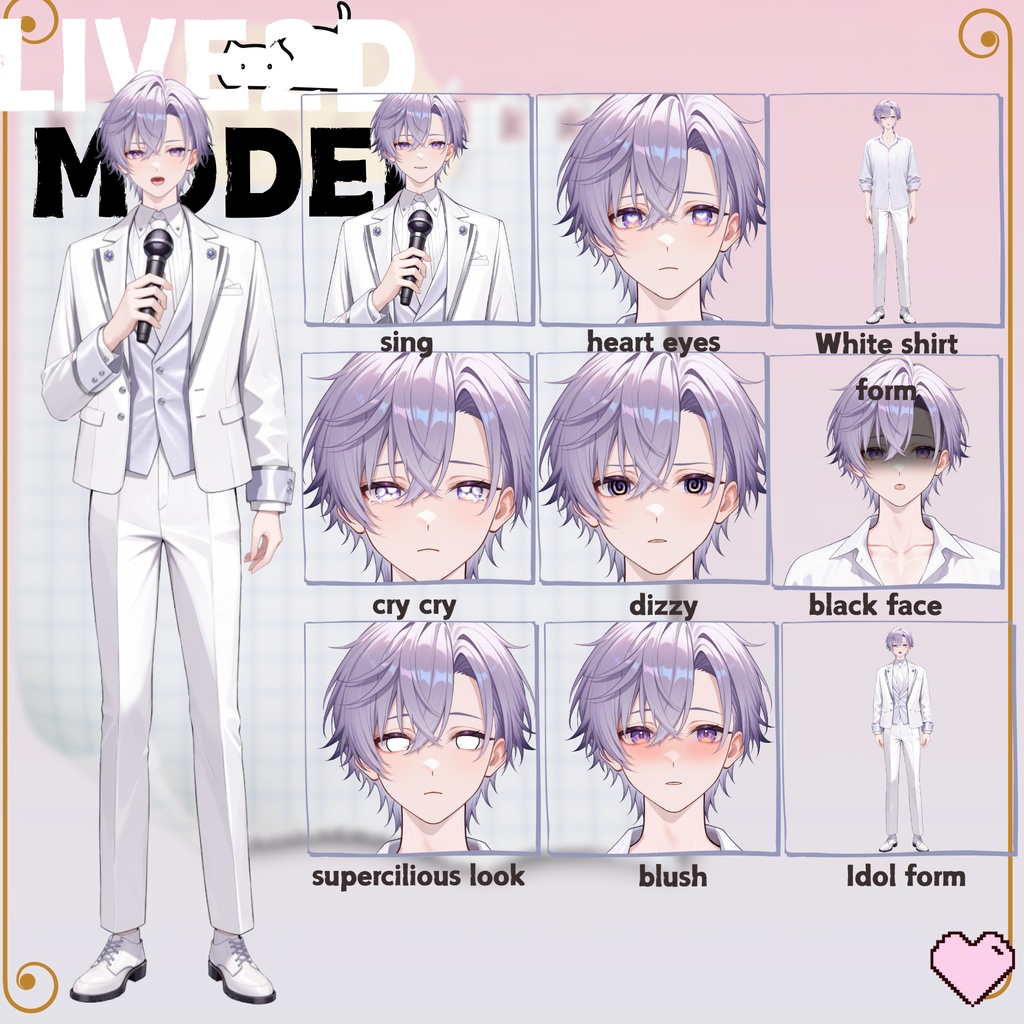 【live2dモデル】アイドル系少年・髪色瞳色変更&衣装切替可・多表情対応 | Idol-type Boy・Changeable Hair/Eye Color & Outfit・Multi Expressions【VTS対応】