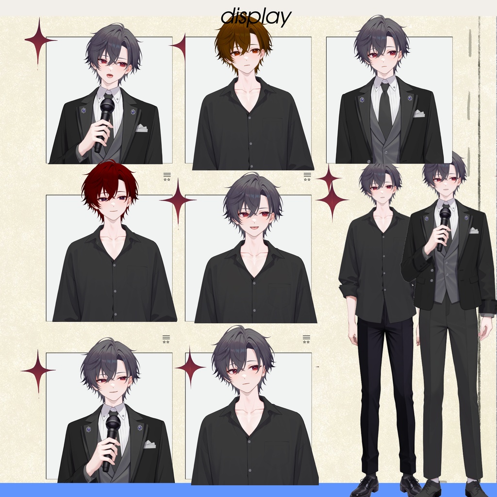 【live2dモデル】アイドル系少年・髪色瞳色変更&衣装切替可・多表情対応 | Idol-type Boy・Changeable Hair/Eye Color & Outfit・Multi Expressions【VTS対応】