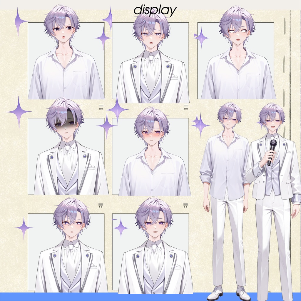 【live2dモデル】アイドル系少年・髪色瞳色変更&衣装切替可・多表情対応 | Idol-type Boy・Changeable Hair/Eye Color & Outfit・Multi Expressions【VTS対応】