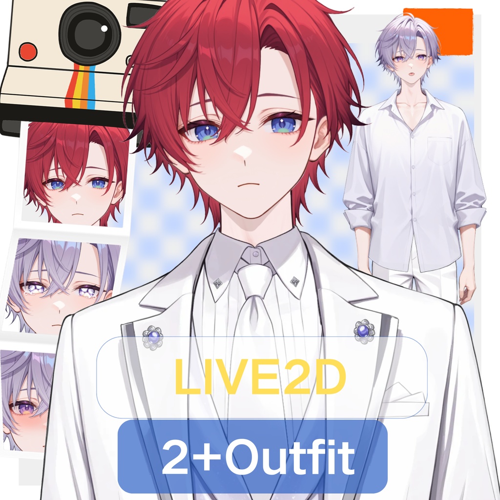 【live2dモデル】アイドル系少年・髪色瞳色変更＆衣装切替可・多表情対応 | Idol-type Boy・Changeable Hair/Eye Color & Outfit・Multi Expressions【VTS対応】