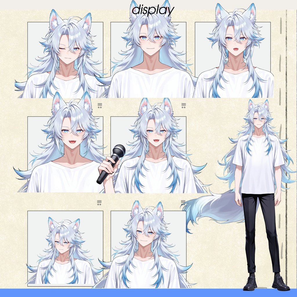 【live2dモデル】ユキ白髪狼耳アイドル | Yuki White-haired Wolf-eared Idol【VTS対応】