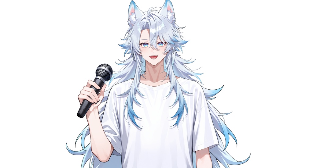 【live2dモデル】ユキ白髪狼耳アイドル | Yuki White-haired Wolf-eared Idol【VTS対応】