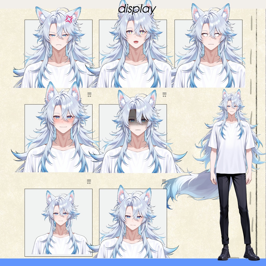 【live2dモデル】ユキ白髪狼耳アイドル | Yuki White-haired Wolf-eared Idol【VTS対応】