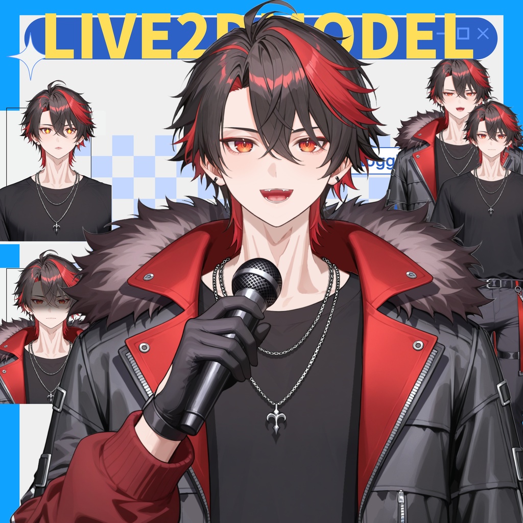 【live2d汎用モデル】クロ黒髪ストリート系アイドル・外套脱着可・多表情対応 | Kuro Black-haired Street Idol・Jacket Toggle・Multi Expressions【VTS対応】