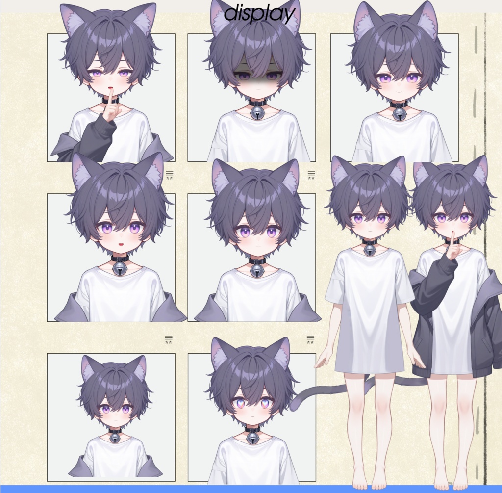 【live2dモデル】ネコ紫系男の子 | Neko Purple-themed Boy【VTS対応】