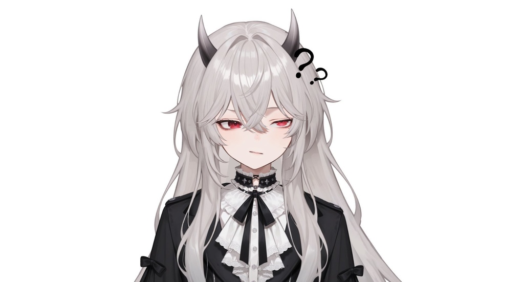 【live2d汎用モデル】白髪小悪魔男の子 ロングヘア 可愛く優雅・多表情対応・VTS対応 | White-haired Little Devil Boy Long Hair Cute and Elegant・Multi-expression Support・VTS Compatible