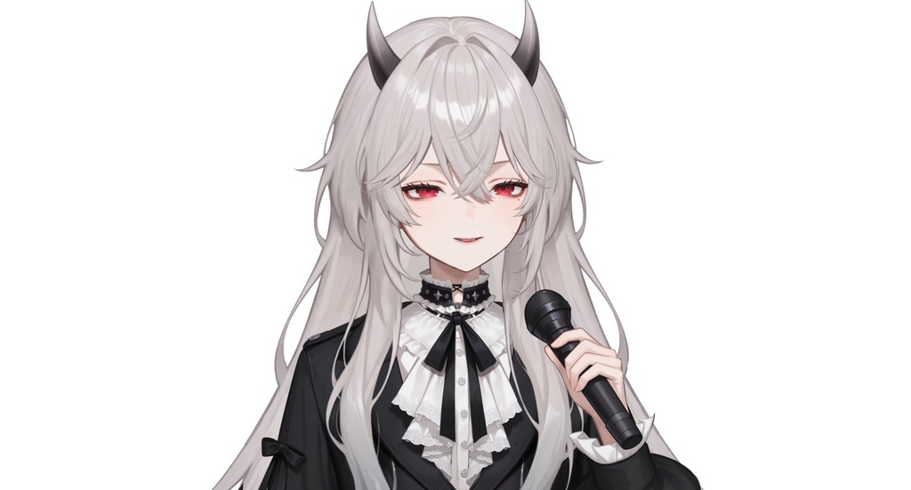 【live2d汎用モデル】白髪小悪魔男の子 ロングヘア 可愛く優雅・多表情対応・VTS対応 | White-haired Little Devil Boy Long Hair Cute and Elegant・Multi-expression Support・VTS Compatible