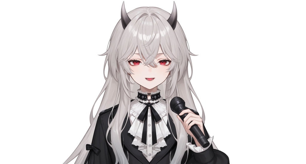 【live2d汎用モデル】白髪小悪魔男の子 ロングヘア 可愛く優雅・多表情対応・VTS対応 | White-haired Little Devil Boy Long Hair Cute and Elegant・Multi-expression Support・VTS Compatible