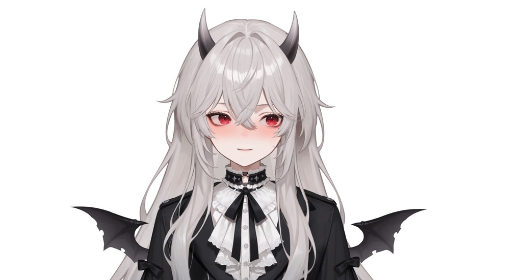 【live2d汎用モデル】白髪小悪魔男の子 ロングヘア 可愛く優雅・多表情対応・VTS対応 | White-haired Little Devil Boy Long Hair Cute and Elegant・Multi-expression Support・VTS Compatible