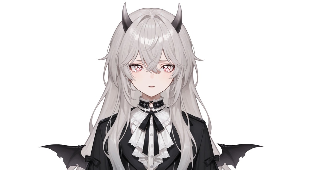 【live2d汎用モデル】白髪小悪魔男の子 ロングヘア 可愛く優雅・多表情対応・VTS対応 | White-haired Little Devil Boy Long Hair Cute and Elegant・Multi-expression Support・VTS Compatible