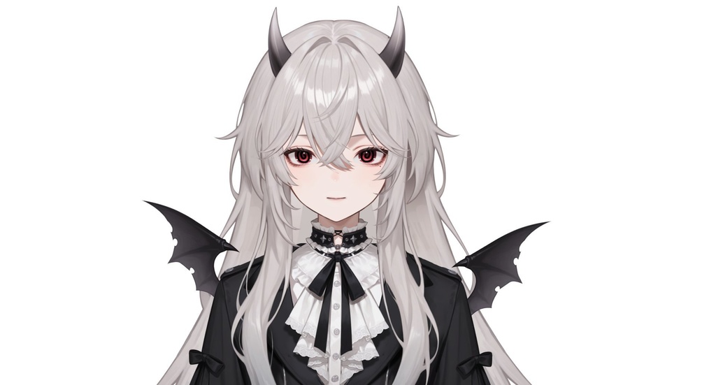 【live2d汎用モデル】白髪小悪魔男の子 ロングヘア 可愛く優雅・多表情対応・VTS対応 | White-haired Little Devil Boy Long Hair Cute and Elegant・Multi-expression Support・VTS Compatible