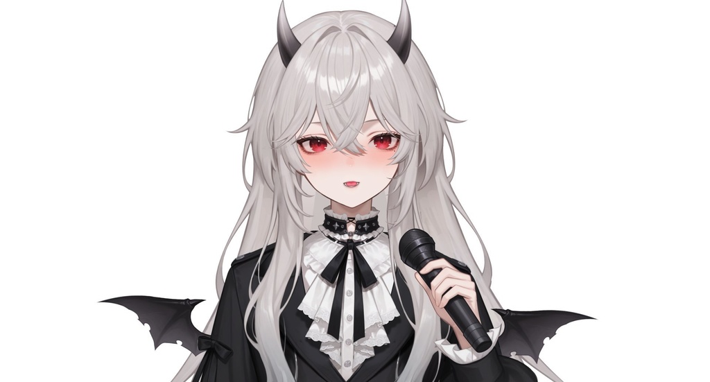 【live2d汎用モデル】白髪小悪魔男の子 ロングヘア 可愛く優雅・多表情対応・VTS対応 | White-haired Little Devil Boy Long Hair Cute and Elegant・Multi-expression Support・VTS Compatible