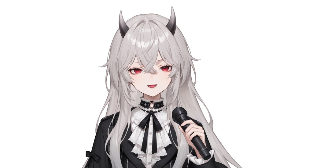 【live2d汎用モデル】白髪小悪魔男の子 ロングヘア 可愛く優雅・多表情対応・VTS対応 | White-haired Little Devil Boy Long Hair Cute and Elegant・Multi-expression Support・VTS Compatible