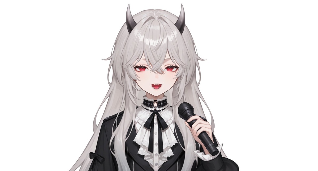 【live2d汎用モデル】白髪小悪魔男の子 ロングヘア 可愛く優雅・多表情対応・VTS対応 | White-haired Little Devil Boy Long Hair Cute and Elegant・Multi-expression Support・VTS Compatible