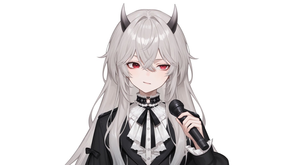 【live2d汎用モデル】白髪小悪魔男の子 ロングヘア 可愛く優雅・多表情対応・VTS対応 | White-haired Little Devil Boy Long Hair Cute and Elegant・Multi-expression Support・VTS Compatible