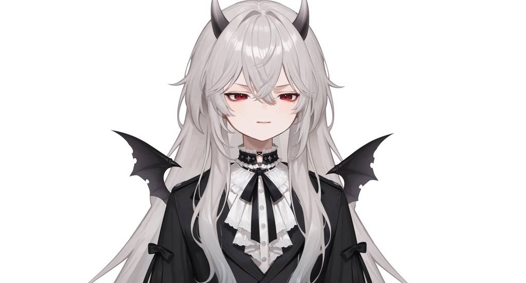 【live2d汎用モデル】白髪小悪魔男の子 ロングヘア 可愛く優雅・多表情対応・VTS対応 | White-haired Little Devil Boy Long Hair Cute and Elegant・Multi-expression Support・VTS Compatible