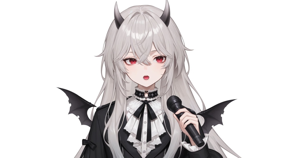 【live2d汎用モデル】白髪小悪魔男の子 ロングヘア 可愛く優雅・多表情対応・VTS対応 | White-haired Little Devil Boy Long Hair Cute and Elegant・Multi-expression Support・VTS Compatible