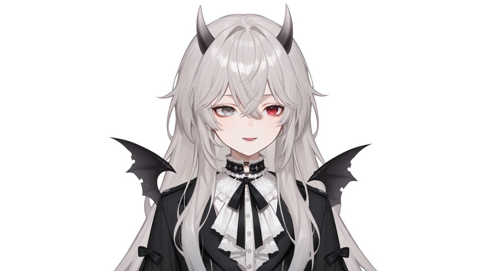 【live2d汎用モデル】白髪小悪魔男の子 ロングヘア 可愛く優雅・多表情対応・VTS対応 | White-haired Little Devil Boy Long Hair Cute and Elegant・Multi-expression Support・VTS Compatible