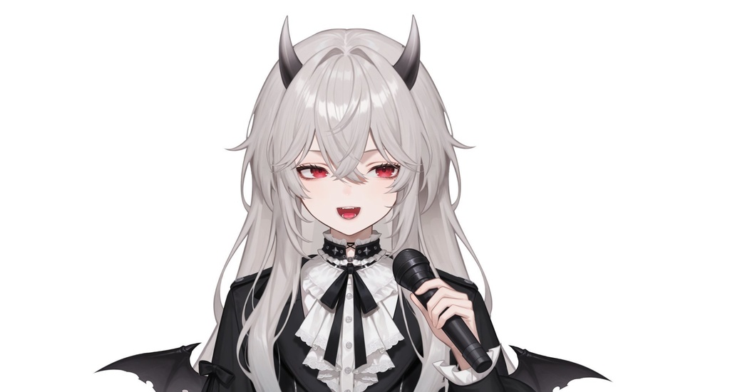 【live2d汎用モデル】白髪小悪魔男の子 ロングヘア 可愛く優雅・多表情対応・VTS対応 | White-haired Little Devil Boy Long Hair Cute and Elegant・Multi-expression Support・VTS Compatible