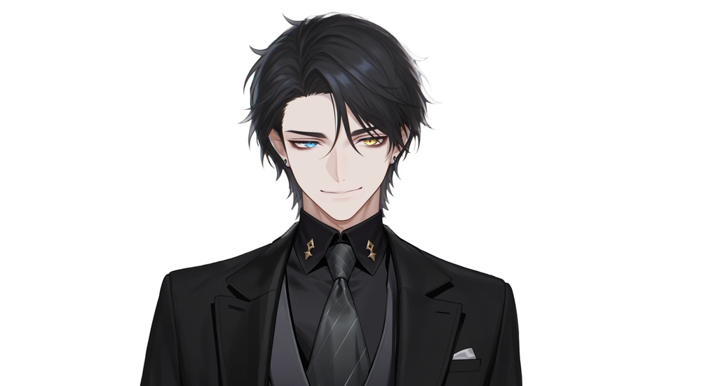 【live2d汎用モデル】黒髪イケメンスーツ男性・优雅・多表情対応・VTS対応 | Black-haired Handsome Suit Man・Elegant・Multi-expression Support・VTS Compatible