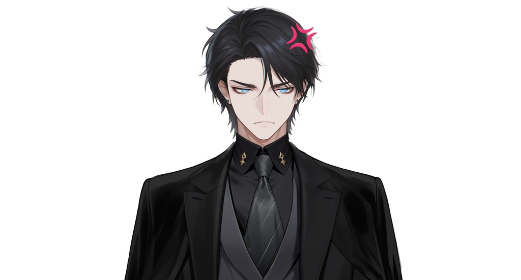 【live2d汎用モデル】黒髪イケメンスーツ男性・优雅・多表情対応・VTS対応 | Black-haired Handsome Suit Man・Elegant・Multi-expression Support・VTS Compatible