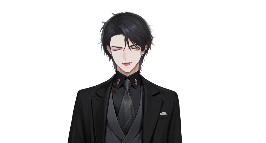 【live2d汎用モデル】黒髪イケメンスーツ男性・优雅・多表情対応・VTS対応 | Black-haired Handsome Suit Man・Elegant・Multi-expression Support・VTS Compatible