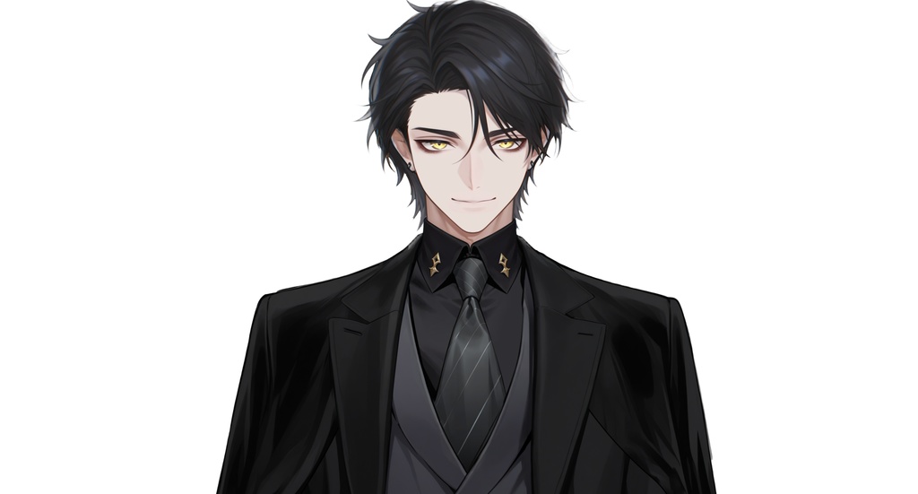 【live2d汎用モデル】黒髪イケメンスーツ男性・优雅・多表情対応・VTS対応 | Black-haired Handsome Suit Man・Elegant・Multi-expression Support・VTS Compatible
