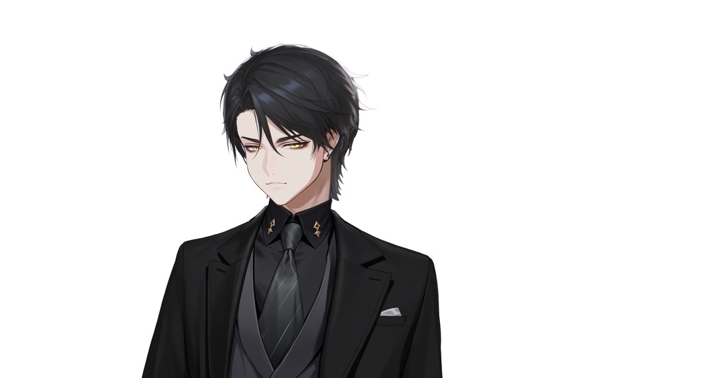 【live2d汎用モデル】黒髪イケメンスーツ男性・优雅・多表情対応・VTS対応 | Black-haired Handsome Suit Man・Elegant・Multi-expression Support・VTS Compatible