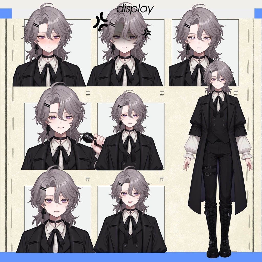 【live2dモデル】灰髪の优雅な女性・多表情対応・VTS対応 | Silver-haired Elegant Lady・Multi-expression Support・VTS Compatible