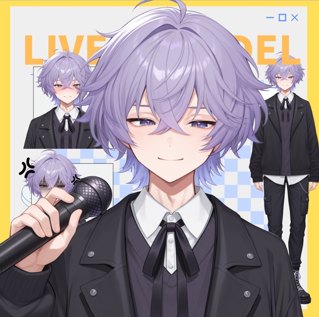 【限定一点live2dモデル】紫髪挑染男子 | VTuber专用 1点限り・VTS Compatible