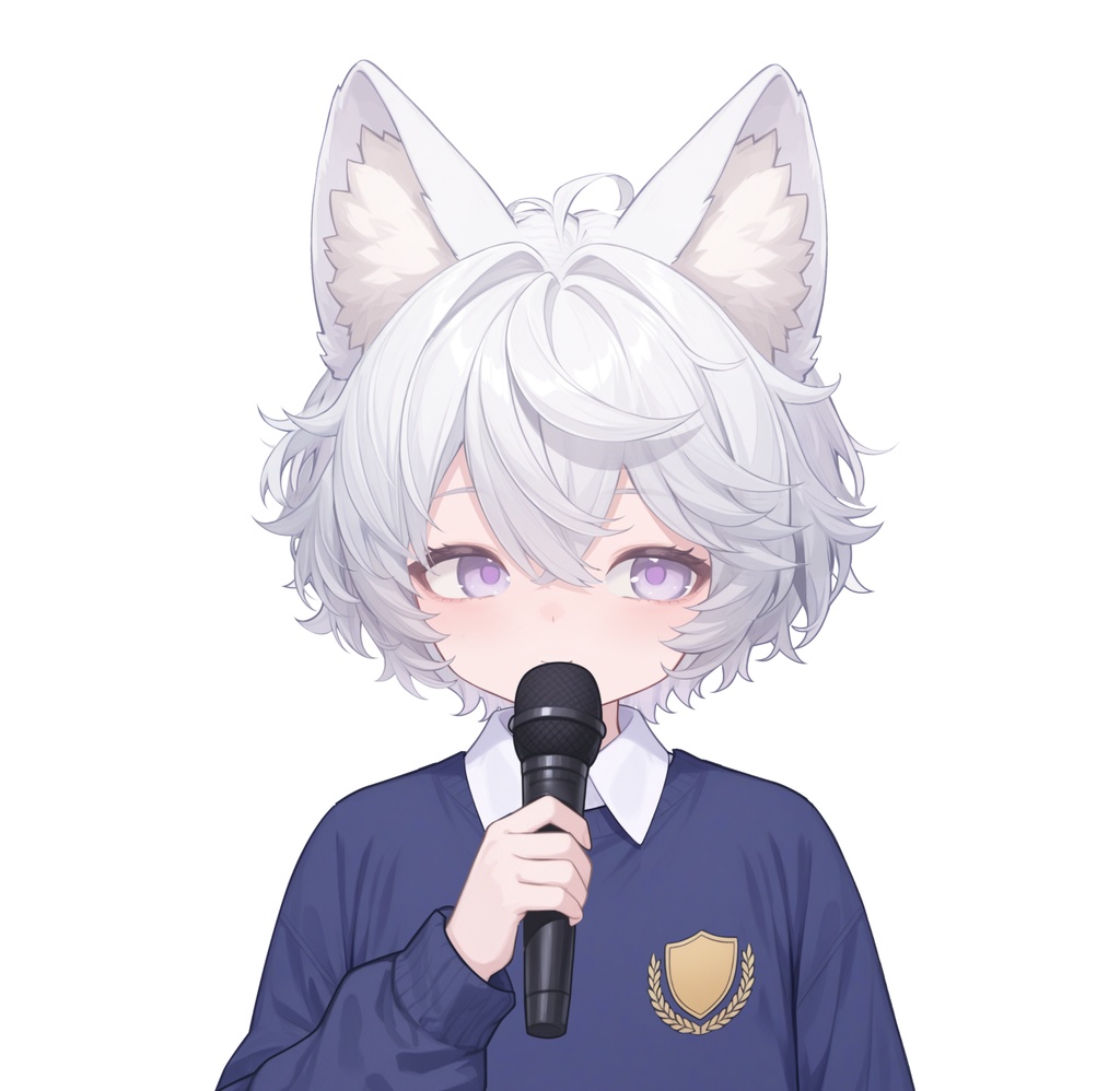 【live2d汎用モデル】白髪の正太猫耳男子・多表情対応・VTS対応 | White-haired Shota Cat-eared Boy