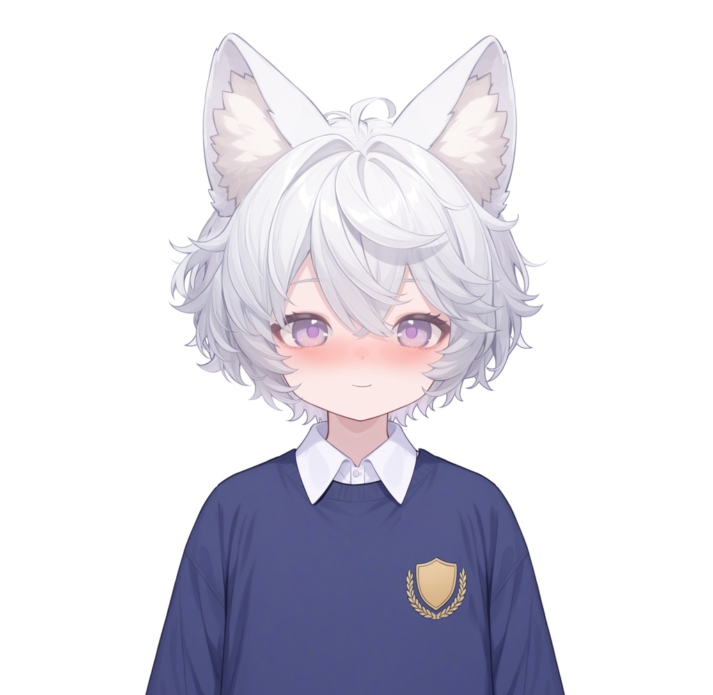 【live2d汎用モデル】白髪の正太猫耳男子・多表情対応・VTS対応 | White-haired Shota Cat-eared Boy