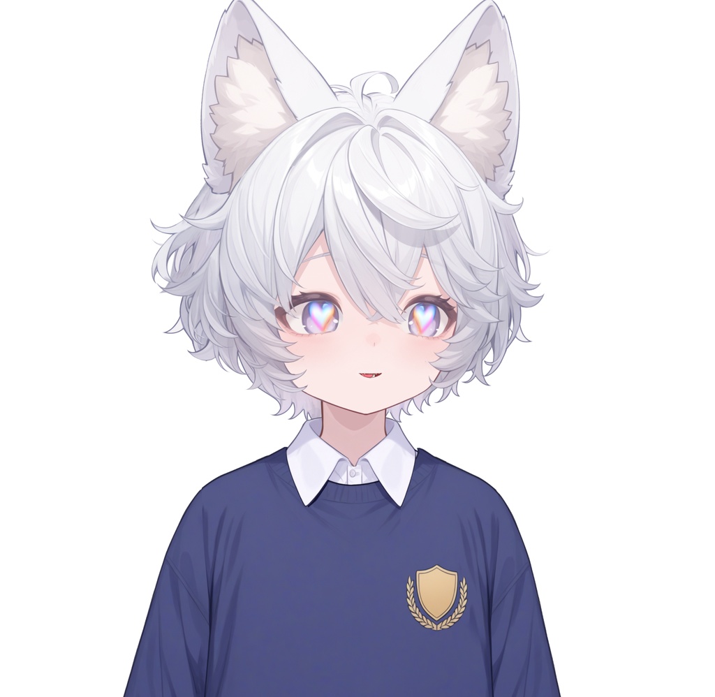 【live2d汎用モデル】白髪の正太猫耳男子・多表情対応・VTS対応 | White-haired Shota Cat-eared Boy