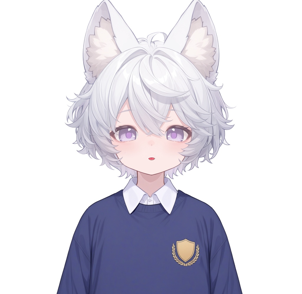 【live2d汎用モデル】白髪の正太猫耳男子・多表情対応・VTS対応 | White-haired Shota Cat-eared Boy