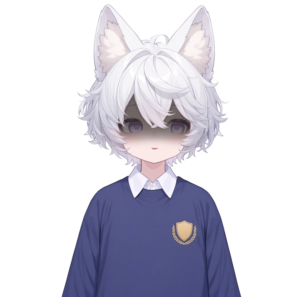 【live2d汎用モデル】白髪の正太猫耳男子・多表情対応・VTS対応 | White-haired Shota Cat-eared Boy
