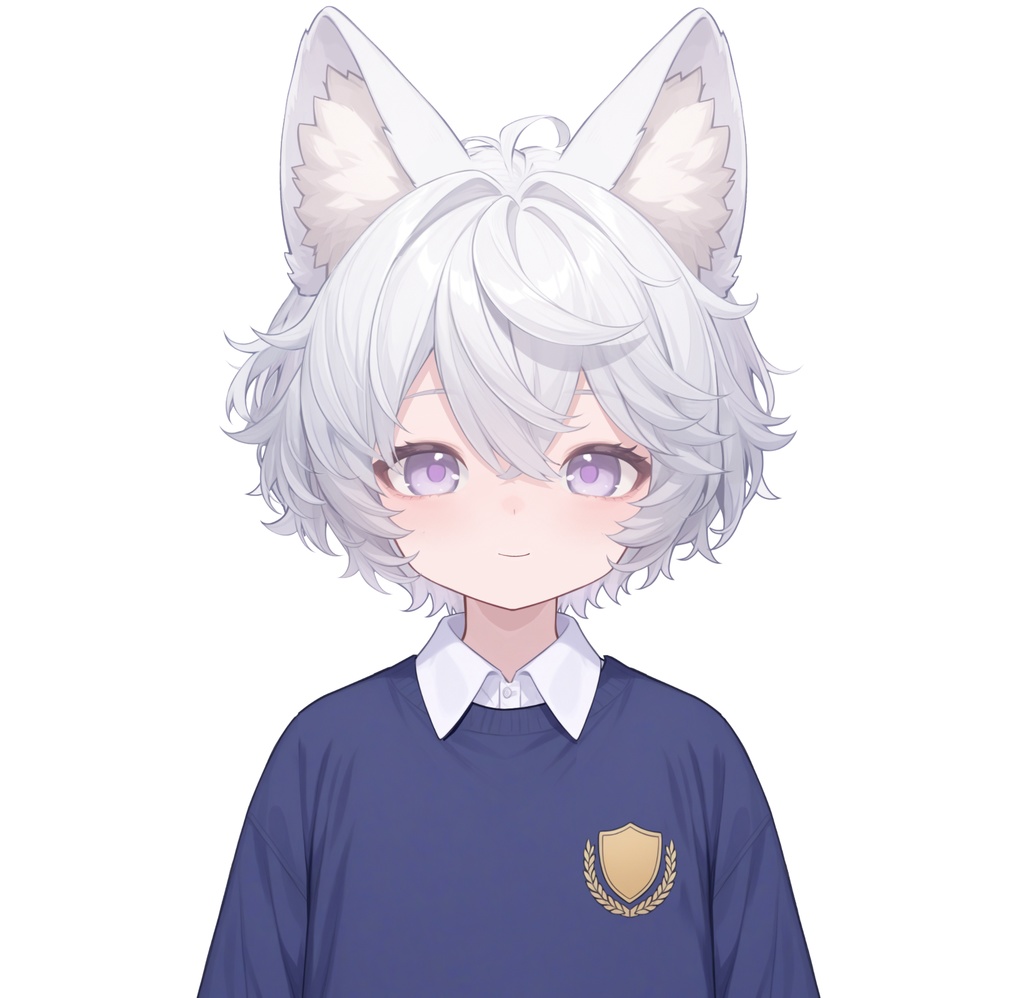 【live2d汎用モデル】白髪の正太猫耳男子・多表情対応・VTS対応 | White-haired Shota Cat-eared Boy