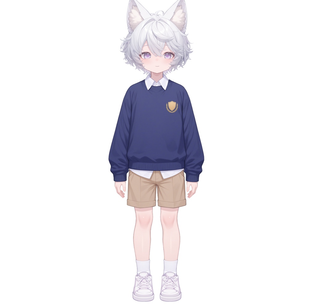 【live2d汎用モデル】白髪の正太猫耳男子・多表情対応・VTS対応 | White-haired Shota Cat-eared Boy