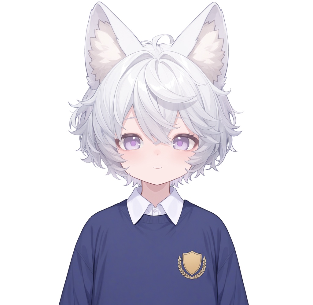 【live2d汎用モデル】白髪の正太猫耳男子・多表情対応・VTS対応 | White-haired Shota Cat-eared Boy