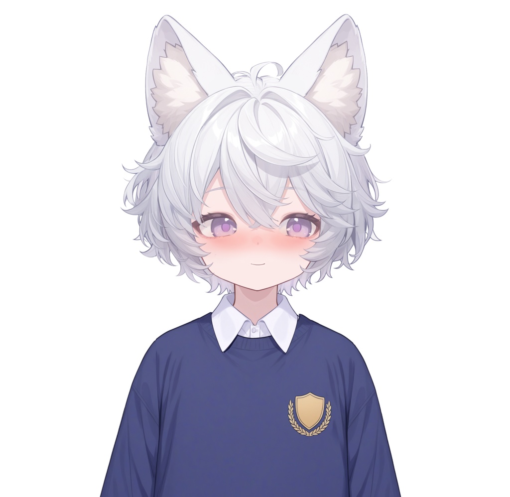 【live2d汎用モデル】白髪の正太猫耳男子・多表情対応・VTS対応 | White-haired Shota Cat-eared Boy