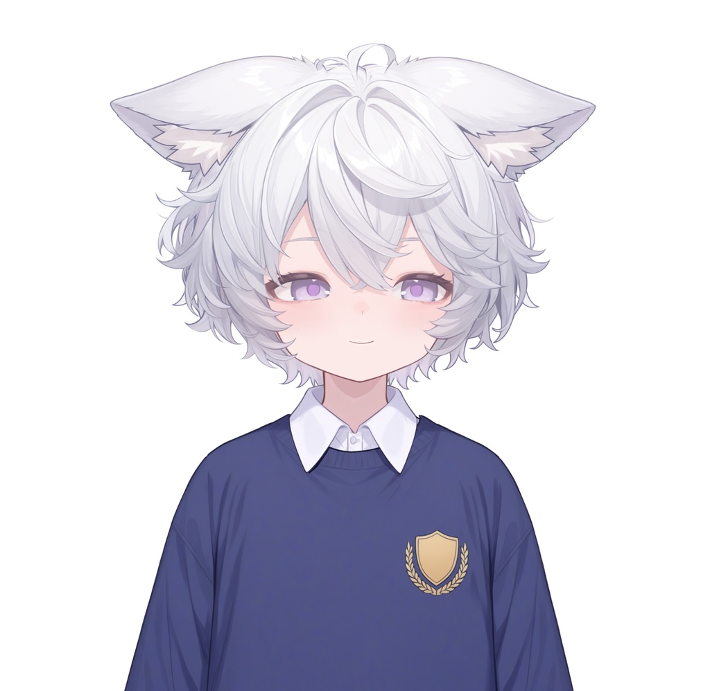 【live2d汎用モデル】白髪の正太猫耳男子・多表情対応・VTS対応 | White-haired Shota Cat-eared Boy