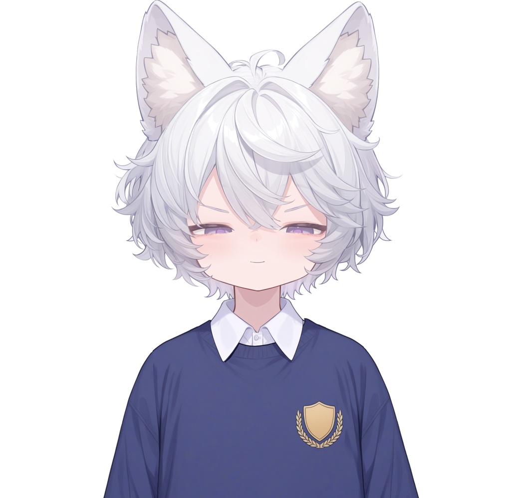 【live2d汎用モデル】白髪の正太猫耳男子・多表情対応・VTS対応 | White-haired Shota Cat-eared Boy