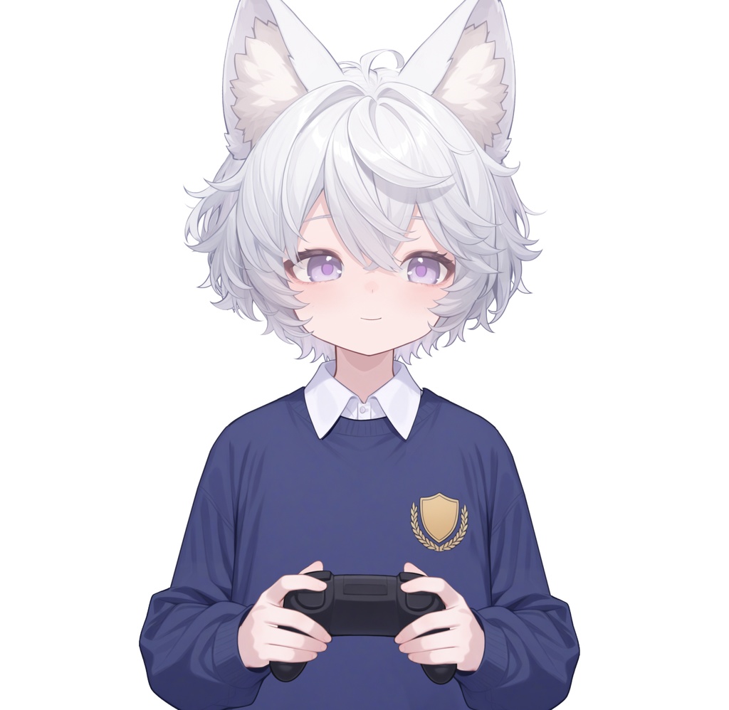 【live2d汎用モデル】白髪の正太猫耳男子・多表情対応・VTS対応 | White-haired Shota Cat-eared Boy