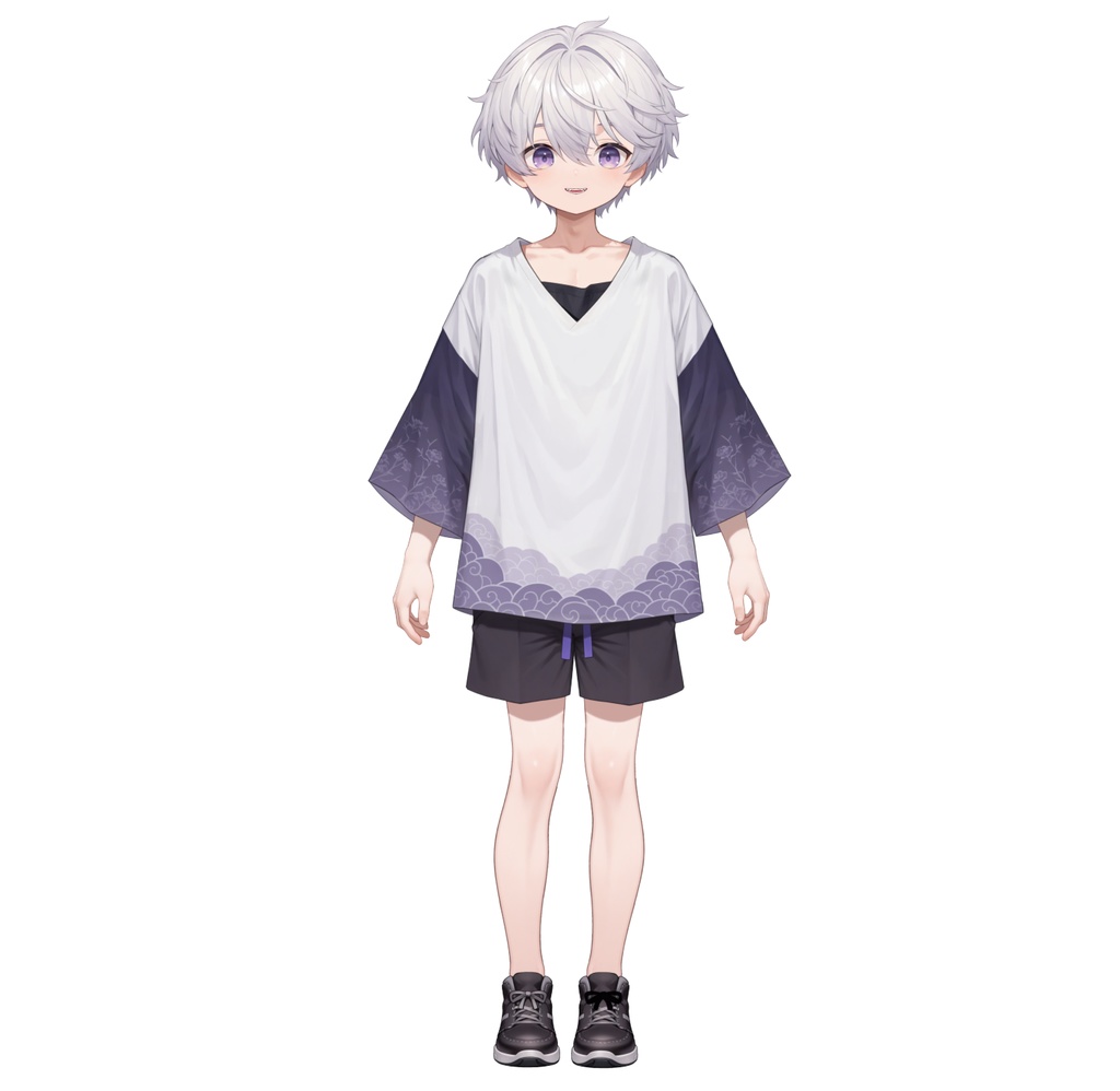 【live2d汎用モデル】銀髪の雪豹少年・VTS対応 | Snow Leopard Boy | Cute Silver Hair, Kemonomimi, Casual Style