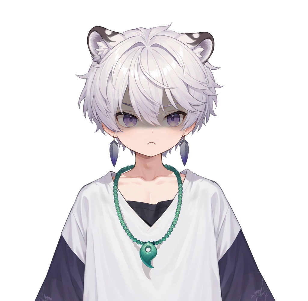 【live2d汎用モデル】銀髪の雪豹少年・VTS対応 | Snow Leopard Boy | Cute Silver Hair, Kemonomimi, Casual Style