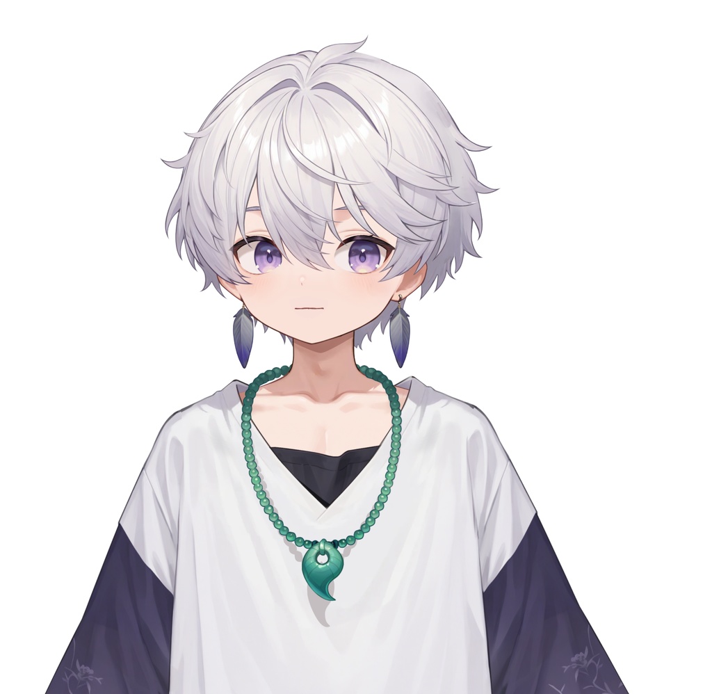 【live2d汎用モデル】銀髪の雪豹少年・VTS対応 | Snow Leopard Boy | Cute Silver Hair, Kemonomimi, Casual Style