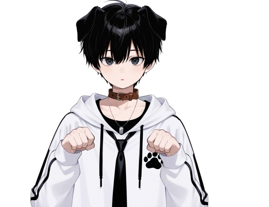 【live2d汎用モデル】黒髪 男の子 犬キャラクター・多表情対応・VTS対応 | Black-haired Boy Dog Character