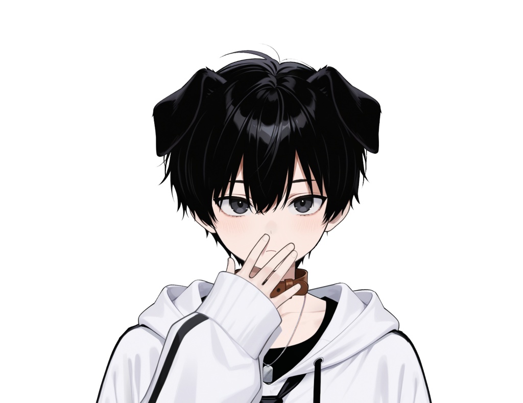 【live2d汎用モデル】黒髪 男の子 犬キャラクター・多表情対応・VTS対応 | Black-haired Boy Dog Character
