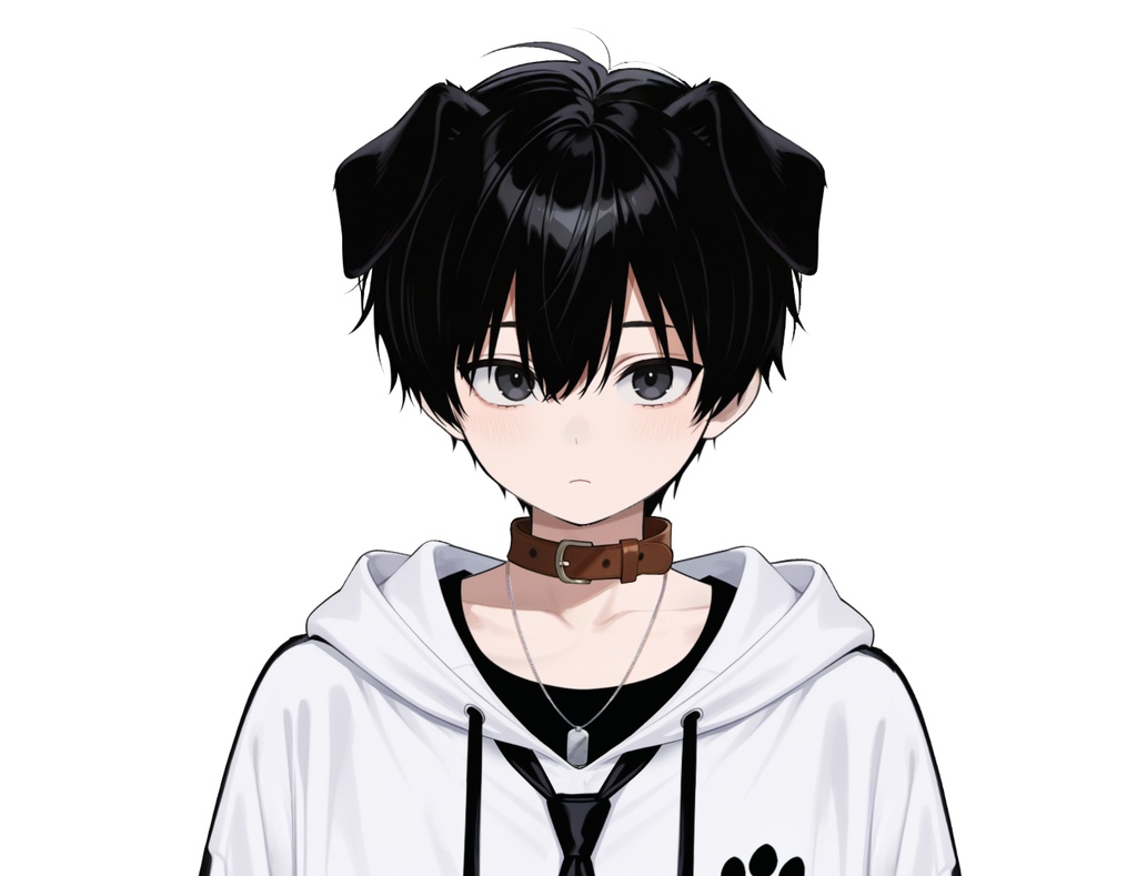【live2d汎用モデル】黒髪 男の子 犬キャラクター・多表情対応・VTS対応 | Black-haired Boy Dog Character